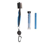 Zymothrix Golf Club Cleaning Kit, Retractable Two - Sided Brush with Groove and Club End Cleaner, Durable Plastic and Steel Tools with Carabiner for Golfers On the Go (Blue)