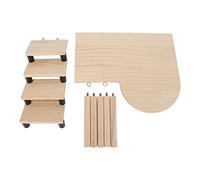 Zymothrix Hamster Wooden Platform and Stairs, Small Pet Log Platform with Ladder, 2 - Tier Activity Set for Hamsters and Guinea Pigs, Easy Assembly with Natural Wood Design