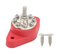 Zymothrix Power Distribution Block 8 Terminal 1/4in M6, Universal Marine Bus Bar for 12V - 48V Car Boat RV Truck, Stainless Steel Brass Junction Block with 160A Main Bolt