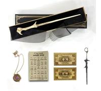 ZYMR Voldemort Wand Elderberry Wand Harry P Wizarding World Prop Includes Hermione Time Turner Chain, Voldemort Wand Keyring, Spell Sheet and Return Card