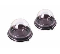 ZYMY 50 pieces 2" of transparent plastic mini cake box muffins box cookies cookies muffins dome box wedding birthday gift box (black)