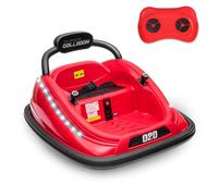 ZYMY Kids Bumper Car, 12V Children Waltzer Car with Dual Joystick, Remote Control, Flashing Lights and Music, 360° Spin Electric Ride on Car for Baby Age 3-8 Years Old (Red)