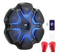 ZYMY Music Boxing Machine, Smart Sounding Punch Machine with Bluetooth & Light, 9 Speed & 5 Volume, Boxing Gloves and Pads Wall Mounted Gym Exercise Equipment for Kids & Adults