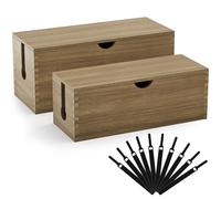 Zyncove Cable Tidy Box,Large Extension Cable Management Box -2 pcs for Computer,Desk Cable TV Cable Hider and Desk Floor Cord Covers Organiser for Power Strip Cable Storage