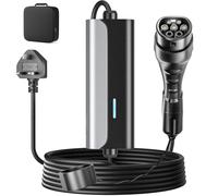 Zyncove EV Charger Cable Type 2 to 3 Pin Plug, 15M 10A 2.3kW Home and Portable Electric Car Charger, IP67/IP65 Waterproof with LED Indicator, Portable Compatible with EVs & PHEVs
