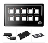 ZYNCUE 10-Position Button Switch Panel for RV and Yacht, 5mm -Thin Membrane with APP Control, IP67 Waterproof, DC 11-30V, 10A per Branch, LED Backlit, Compatible with/