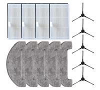 ZYNCUE 15PCS Replacement Accessories Kit For BPMIO B15 B15 Plus Robot Vacuums, 4 HEPA Filters, 5 Mop Cloths, 6 Side Brushes