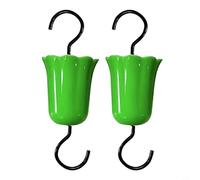 ZYNCUE 2 Pack Hummingbird Feeder Guard with Hook, Large Red Polycarbonate Moat for Outdoor Garden, Leak Proof Barrier Against Bees and Ants(green)