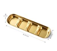 ZYNCUE 201 Stainless Steel Condiment Plate for BBQ Grilling and Dipping, with Single to Four Compartments, Stainless Steel or Gold Colour for Home Dining and Cooking