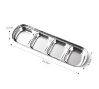 ZYNCUE 201 Stainless Steel Condiment Plate for BBQ Grilling and Dipping, with Single to Four Compartments, Stainless Steel or Gold Colour for Home Dining and Cooking