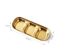 ZYNCUE 201 Stainless Steel Sauce Dish with Single, Double, Three or Four Compartments for Grilling and Dipping Sauces, for Home Kitchen Dining Table Use