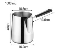 ZYNCUE 304 Stainless Steel Turkish Coffee Pot Milk Butter Chocolate Melting Pan with Comfortable Handle and Spout for Gas or Electric Hob Silver 900ml