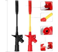 ZYNCUE 4mm Automotive Circuit Tester Probe with Non-Piercing Wire Hook Multimeter Test Tools, 160mm Length, Self-Clamping Grip, for Red/Black