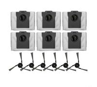 ZYNCUE 6 Side Brushes and 6 Dust Bags for Dreame Aqua10 Roller, for 10 Ultra Roller Complete, RLH31CE, RLH71DE Robot Vacuum Accessories, Clog-Resistant Bags with Corner Cleaning Design
