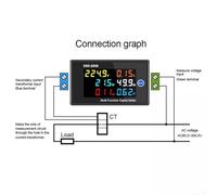 ZYNCUE AC Digital Voltmeter Ammeter Panel Meter - Measures Voltage, Current, Frequency, Active Power & kWh (0-100A)