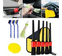 ZYNCUE Car Detailing Brush Kit 11 Pcs with Boar Hair for Auto Interior Wheel Gap Cleaning, for Soft Bristle Non-Scratch Scrub Brushes Vehicles, 5 Sizes