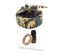 ZYNCUE Car Diffuser with Rotating Purifier Design Fighter Model Style, Solar Powered Air Freshener Vehicle Interior, Camouflage/Brown/Silver