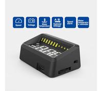 ZYNCUE Car Head Up Display HUD OBD2 Vehicles, Digital Driving Computer with Speedometer, Temperature & Voltage Monitor, Black ABS Gauge Compatible with US 2004+ and EU 2008+, 4 Interface Modes