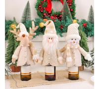 ZYNCUE Christmas Santa Claus Wine Bottle Cover Cute Holiday Decor for Table Festive Small Christmas Tree with Lights Christmas Table Decoration
