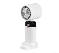 ZYNCUE Compact Handheld Fan with Foldable Design, Refrigerated Ice Plate, Digital Display (white)