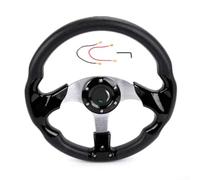 ZYNCUE Deep Dish Racing Wheel 13 Inch 320mm for Drift Steering Wheel PU Leather Cover Fit for Tuning(Black)