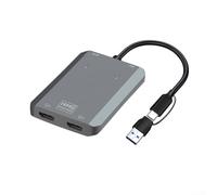 ZYNCUE Effortlessly Expand Your Screen Real Estate with this Compact Dual Monitor Adapter, Supports Multiple Devices (gray)