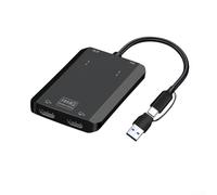 ZYNCUE Effortlessly Expand Your Screen Real Estate with this Compact Dual Monitor Adapter, Supports Multiple Devices (black)