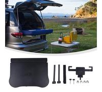 ZYNCUE Foldable Car for Seat Back Tray Table with Cup Holder and Phone Stand Laptop Tablet Steering Wheel Use - Black, 38.5x35cm