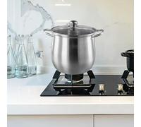 ZYNCUE for Extra Large Capacity Soup Pot 201 Stainless Steel Stockpot with Heat-Resistant Glass Lid for Induction Cooktops, 22 cm