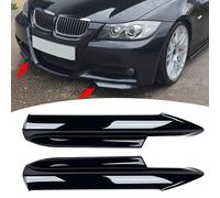 ZYNCUE Front Bumper Lip Splitter Flap 3 Series E90 E91 320i 330i 2005-2008, Gloss Black & Carbon Look, 2 Pack, for PP Plastic, No Modification Required