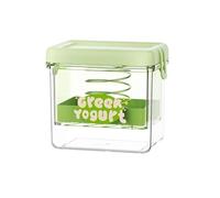 ZYNCUE Greek Yogurt Strainer with Lid, Fine Mesh Whey Separator for Creamy Homemade Yogurt, Cheese and Soy Milk, Space-Saving Stainless Steel Kitchen Tool, Green