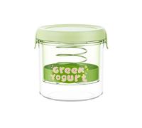 ZYNCUE Greek Yogurt Strainer with Lid, Fine Mesh Whey Separator for Creamy Homemade Yogurt, Cheese and Soy Milk, Space-Saving Stainless Steel Kitchen Tool, Green