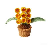 ZYNCUE Handmade Crochet for lily of the Valley Pot - Soft Yarn Flower Desk Decor for Home Office Car Interior 7.5x20cm(Little Yellow Chick)