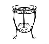 ZYNCUE Metal Plant Stand With 2 Tier Round Format For Indoor Outdoor Applications Featuring Iron Construction And Triangular Stability Frame(Triple-Heart)