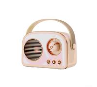 ZYNCUE Retro Speaker With 5W Audio, BT5.0 Technology, 3.7V 500mAh, FM Radio, Hands-Free Calling, Type C Charging Cable(pink)
