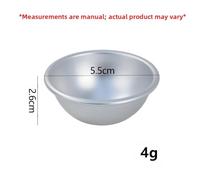ZYNCUE Round Aluminium Alloy Snow Skin Mooncake for Baking Various Desserts Including Mochi, Jelly, Pudding and Cakes with Smooth Rim Easy Deing, Silver 8cm