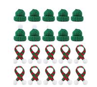 ZYNCUE Set Of 10 Mini Santa Knit Hats And Scarves For Holiday Craft And Decor Use Christmas Lanterns Retro Christmas Decorations