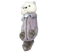 ZYNCUE Soft Healing Stress Relief Pencil Case Cute Plush Pen Bag for Exam Stationery Supplies File Bags - Grey 27x12cm