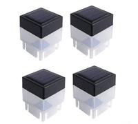 ZYNCUE Solar LED Post Lights 4 Pack Outdoor Garden Fence Decking Waterproof IP65 Warm White Dusk to Dawn Sensor for Wooden Vinyl Posts Modern Landscape Lighting 5x5x7cm(Warm Yellow Light)