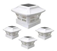 ZYNCUE Solar Post Lights Solar Post Cap Lights Outdoor, IP44 Waterproof Graden Light For 4X4, 5X5, 6X6 Wooden Posts For Fences, Decks, Gardens Or Patio Columns(White leaves)
