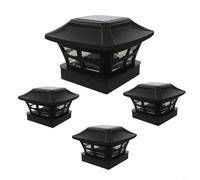 ZYNCUE Solar Post Lights Solar Post Cap Lights Outdoor, IP44 Waterproof Graden Light For 4X4, 5X5, 6X6 Wooden Posts For Fences, Decks, Gardens Or Patio Columns(Black leaves)
