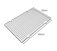 ZYNCUE Stainless Steel Bread Cooling Rack with Raised Feet, Drip Dry Baking Grid for Oven Cooking Roasting and Grilling, Rust-Proof Easy to Clean Design, 25x40cm Black