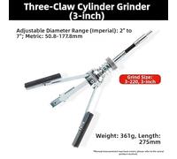 ZYNCUE Three Jaw Cylinder Hone Grinding Adjustable 8-63mm 3-220 Grit Engine Rebuilding, Silver