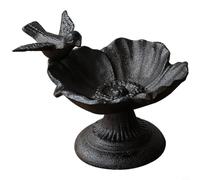 ZYNCUE Vintage Cast Iron Peacock Bird Feeder with Spread Wings Design, Sturdy Garden Decor for Home Patio Yard, Attracts Wild Birds(B)