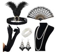 ZYNERY 1920 Accessories for Women Flapper Accessories Theme Party Drama Performance Role Play Gatsby Accessories Women