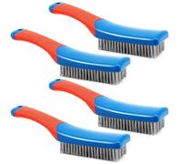 ZYNERY 4 Pcs Stainless Steel Wire Brushes Set, Metal Hard Bristle Scrubbing Brush with Handle for Rust Removal for Cleaning Rust Removal Paint BBQ Grill Industrial