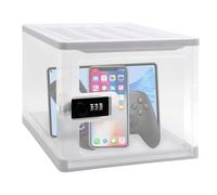 ZYNERY Lockable Medicine Box with Code, Transparent Medicine Lock Box, Medication Lockable Container for Fridge Food, Medicines, Phone, Toy, Home School and Office Safety