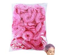 Zynewa Pack of 200 Disposable Caps, Elastic Disposable Caps, Plastic Shower Caps, for Cosmetics, Beauty, Kitchen, Home Industry, Hospital (Pink)