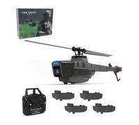 Zynflow C128 RC Helicopter for Adults, 4CH 6-Axis Gyro Military Black Hornet Remote Control Helicopter, Optical Flow & Altitude Hold, One Key Takeoff/Landing - 4 Battery