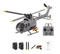 Zynflow C186S RC Helicopter for Adults, 1/48 BO105 6CH Remote Control Helicopter with Lightflow Positioning, 3 Speed Adjustment, Flapless RC Aircraft Gift for Teens Adults - 2 Battery